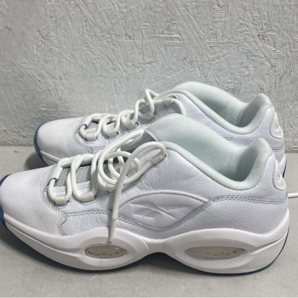 Men’s Reebok Question Low White Clear Blue Sole size 11